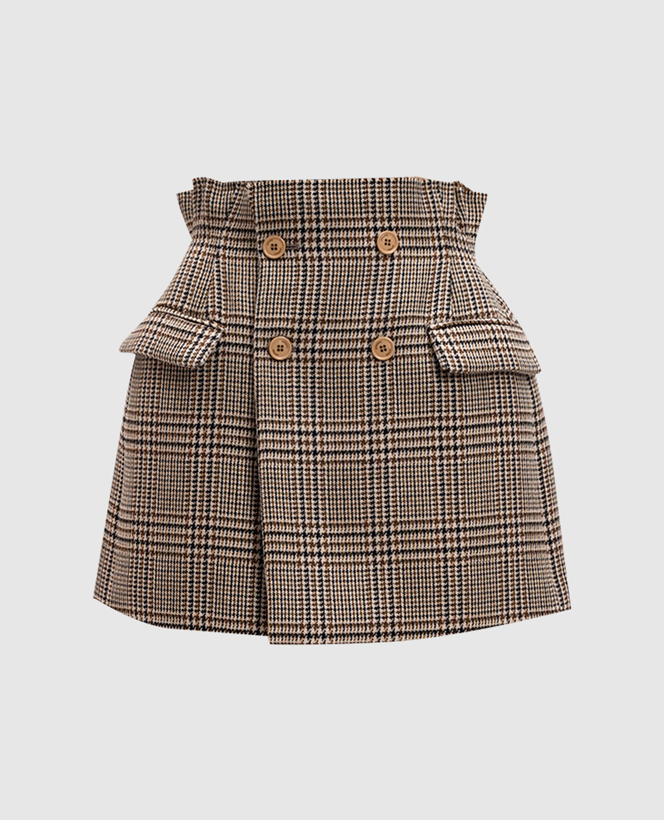 

Brown wool skirt in a Windsor check pattern Vetements