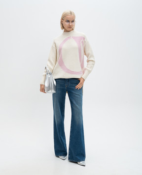 Off-White Beige wool sweater with OW logo OWHE102F24KNI001