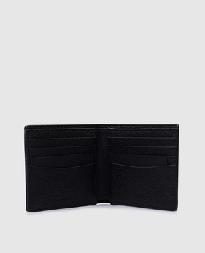 Serapian Black leather purse with logo SRCACMSL623911K001