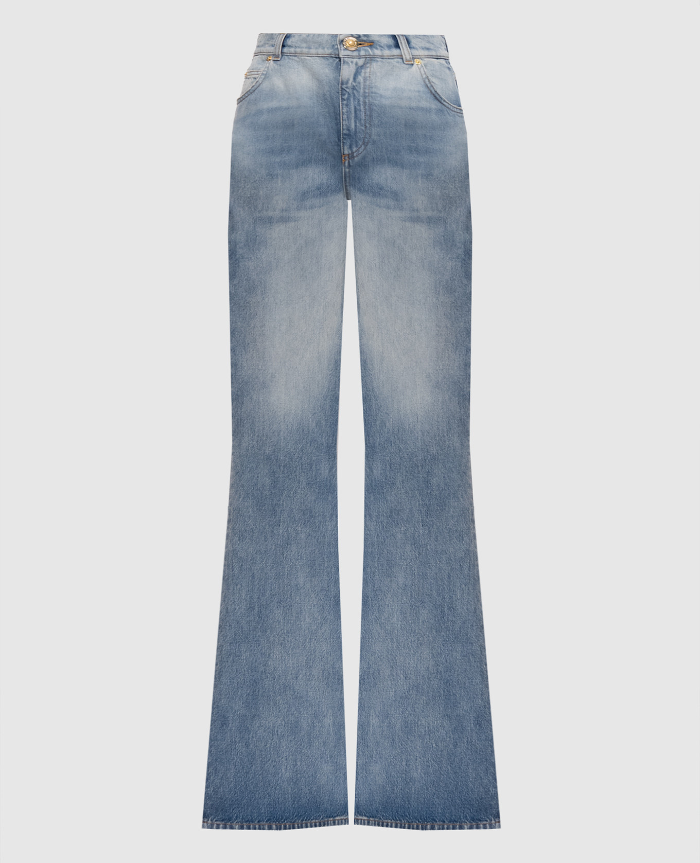 

Blue flared jeans with a frayed effect Balmain, Light blue