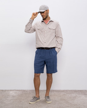 Brunello Cucinelli Blue linen shorts MH248U0065