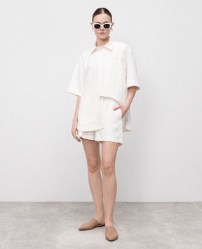 Lou Lou Studio SIMAI white shorts with linen SIMAI