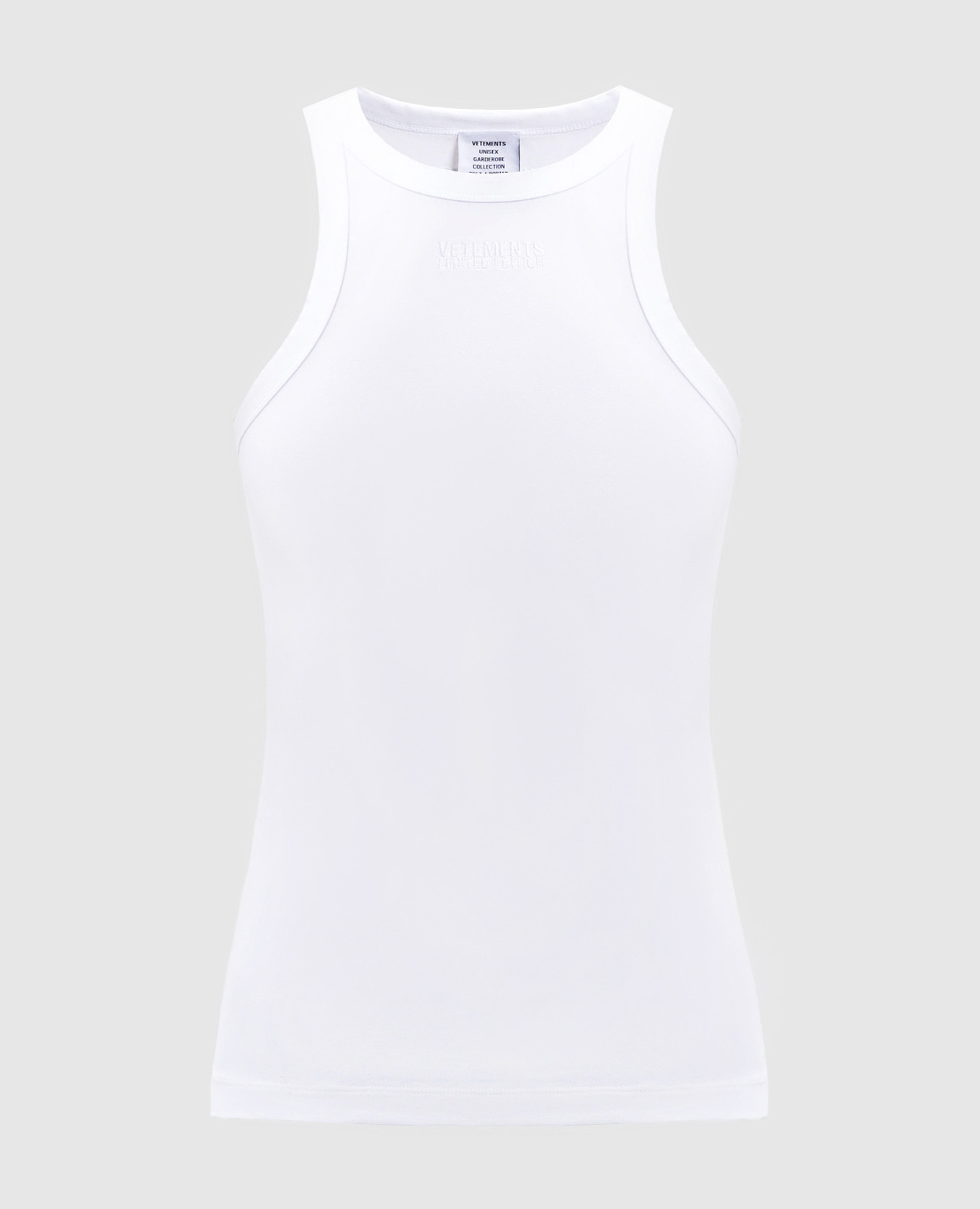 White top with logo Vetements