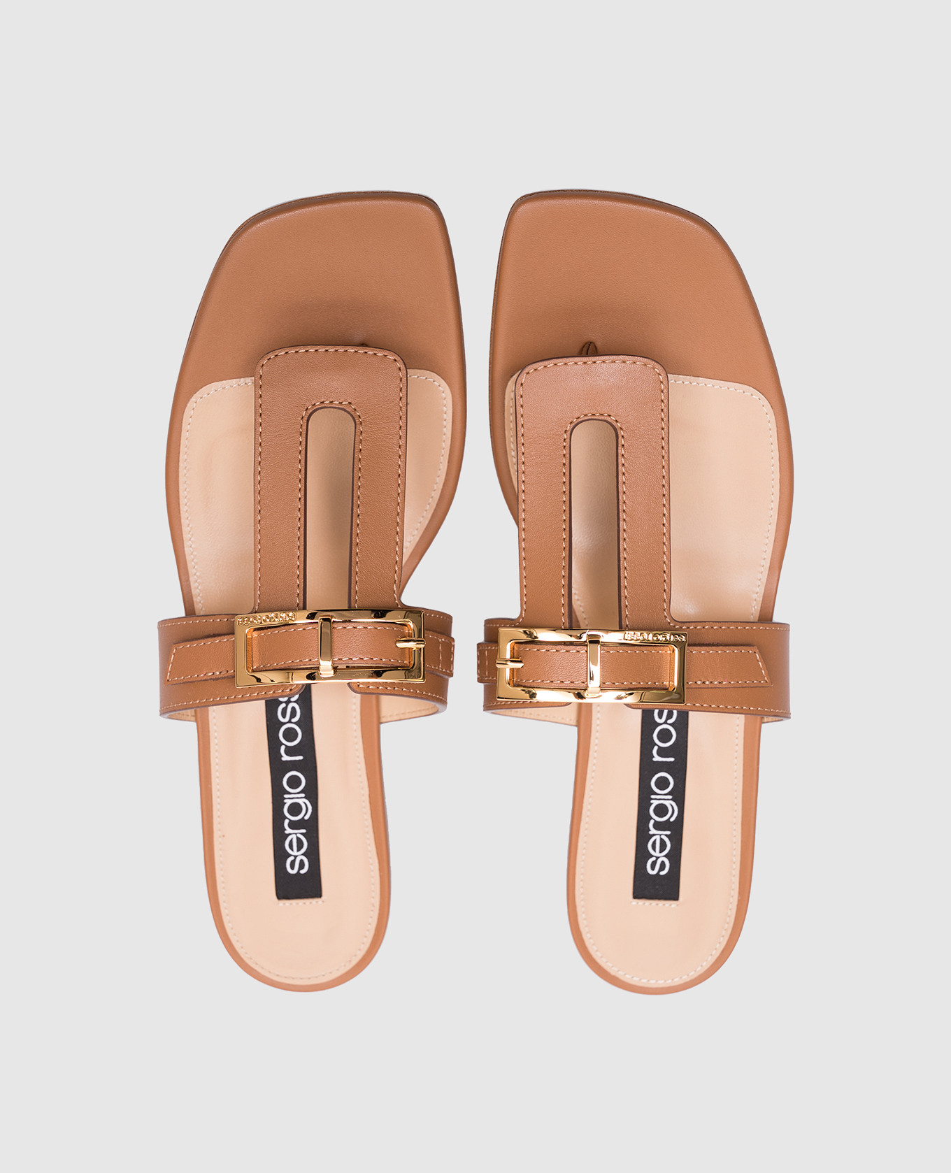 Brown leather Nora flip-flops with Sergio Rossi 4
