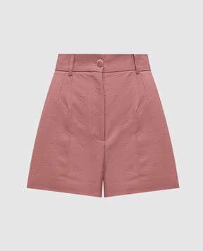 Dolce&Gabbana Pink shorts with silk logo pattern FTC9GTHJMQN