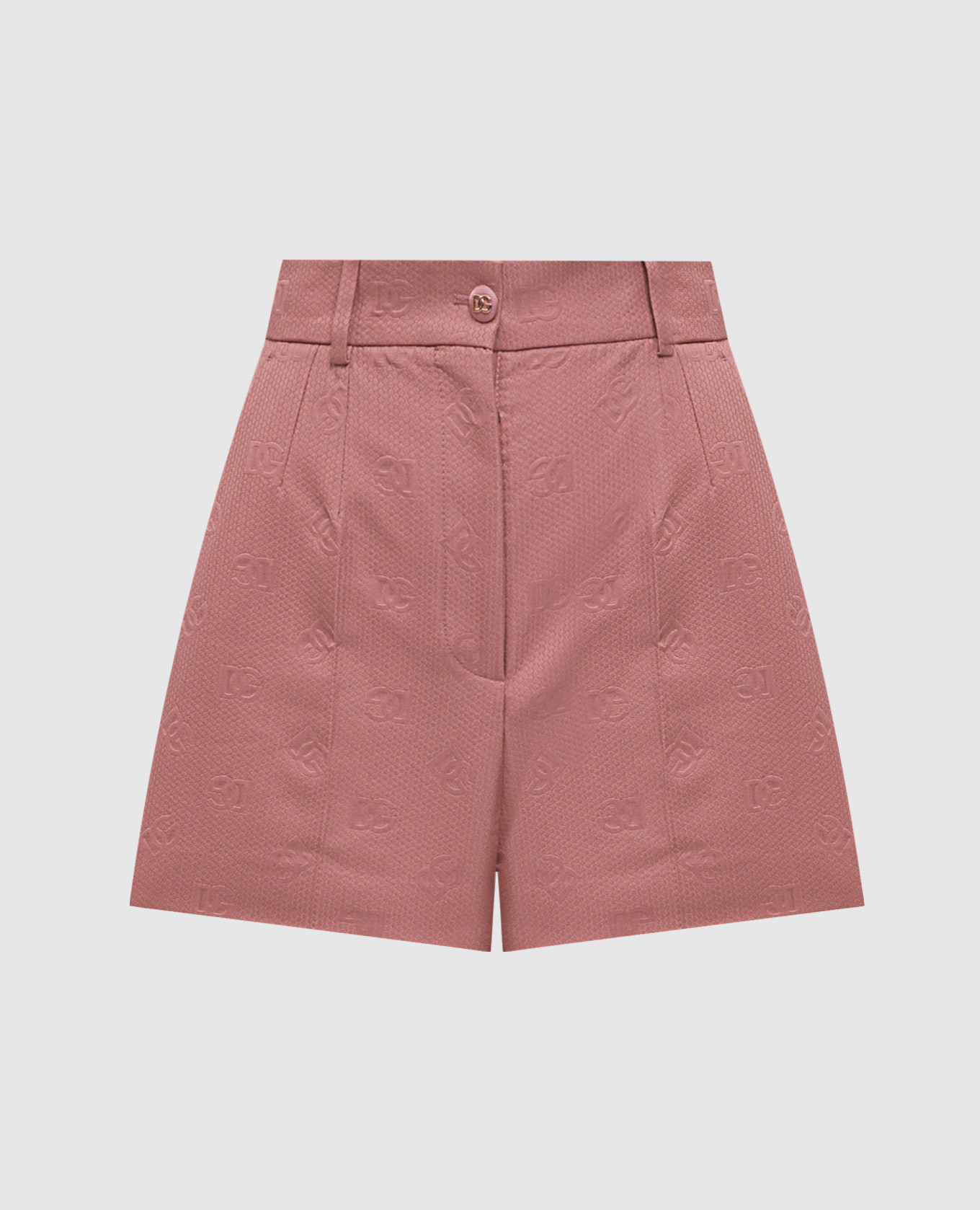 Pink shorts with silk logo pattern Dolce&Gabbana
