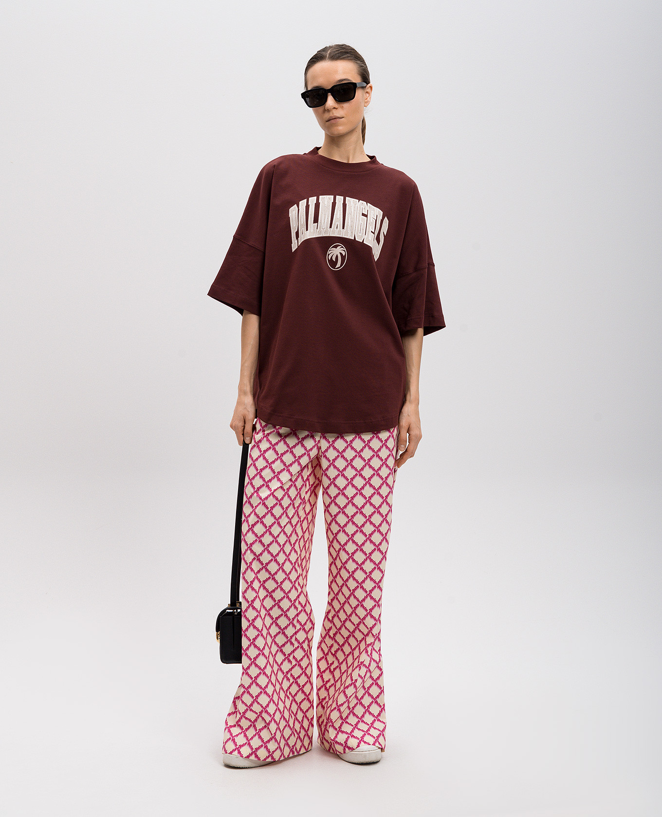 

Brown T-shirt with Palm Overlogo print Palm Angels