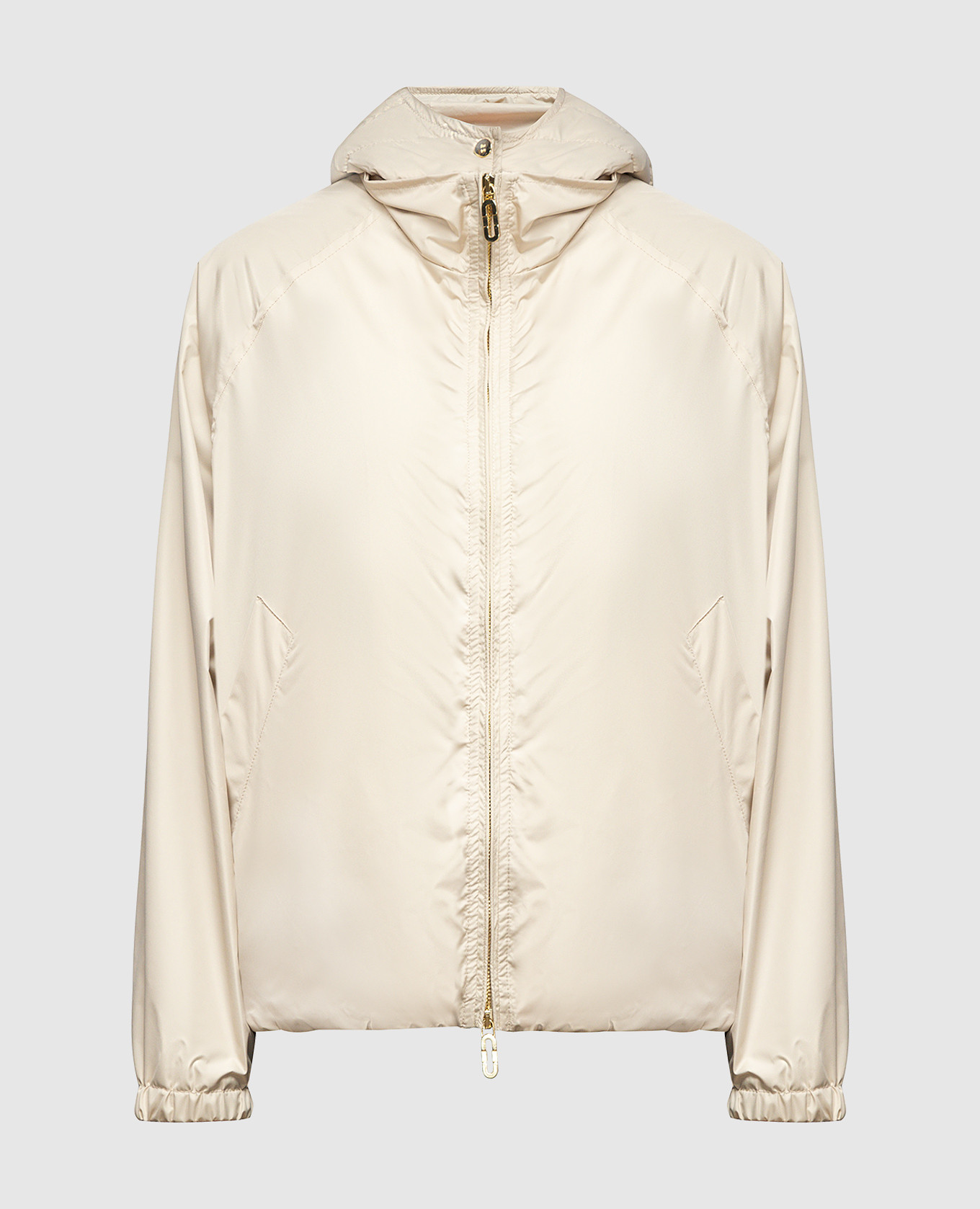 Beige jacket with metallic logo stilnology
