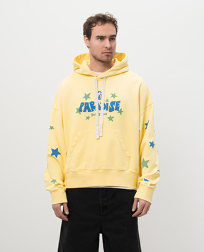 Palm Angels Paradise yellow hoodie PMBB058S25FLE001