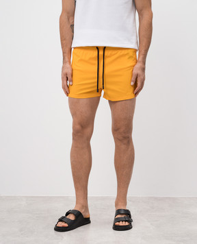 Vilebrequin Yellow swim shorts with logo patch MANH9E00