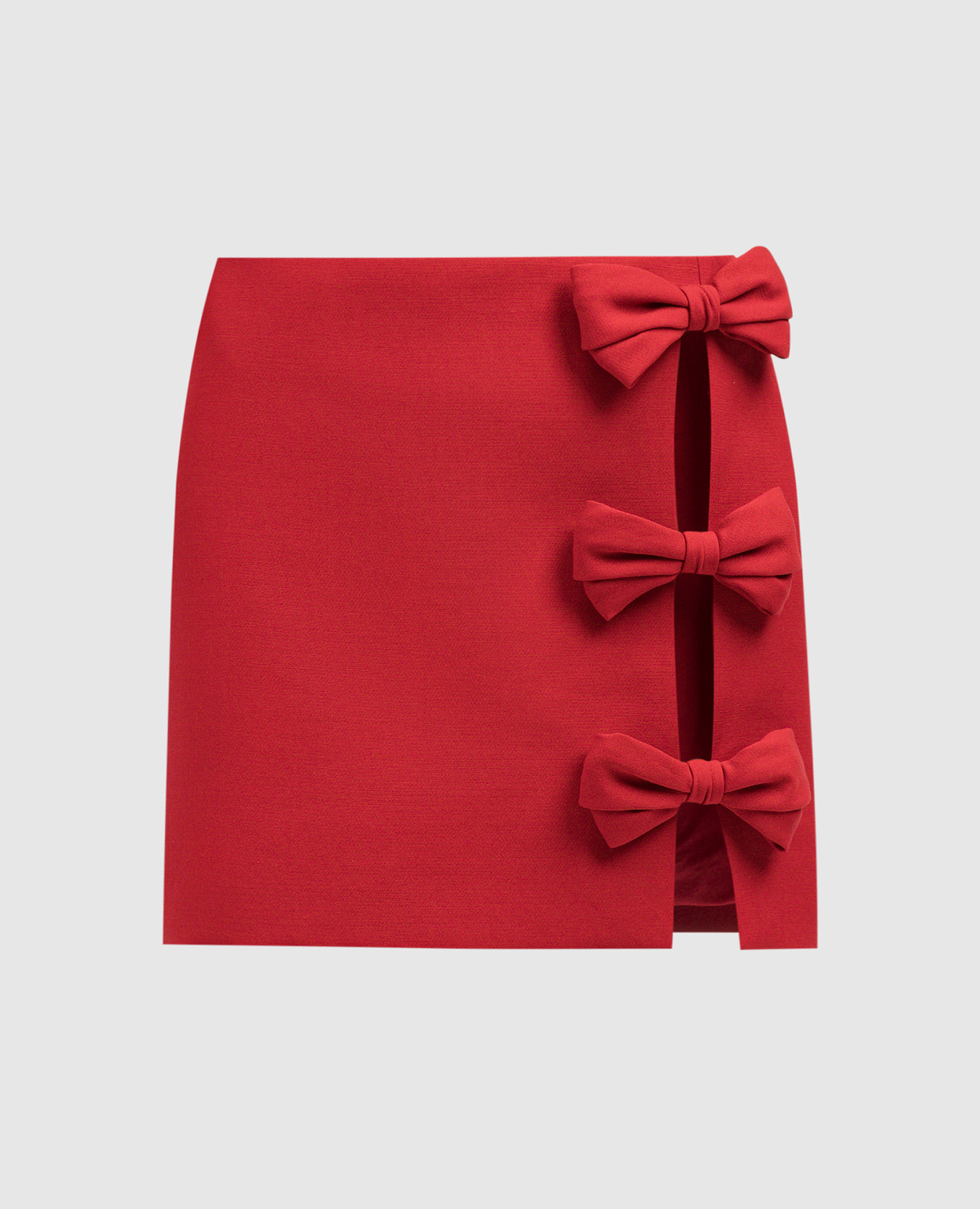 

Red wool and silk mini skirt with bows Valentino