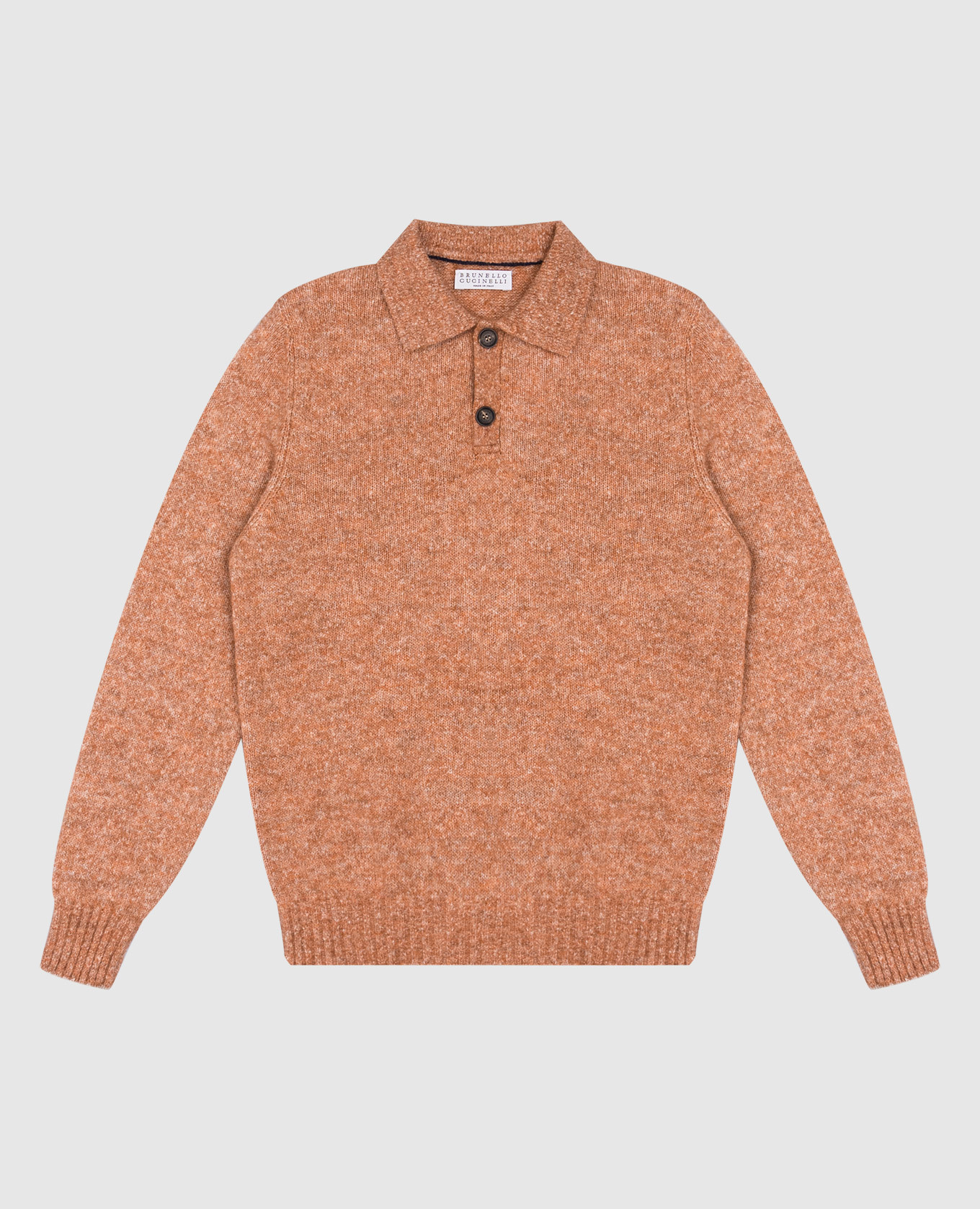 Children's orange polo shirt with alpaca wool brunello cucinelli