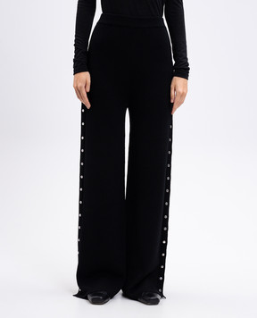 Jil Sander Black wool trousers with rivets J02KA0350J14797