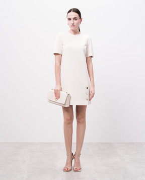 Twinset White mini dress with logo 251TP2133
