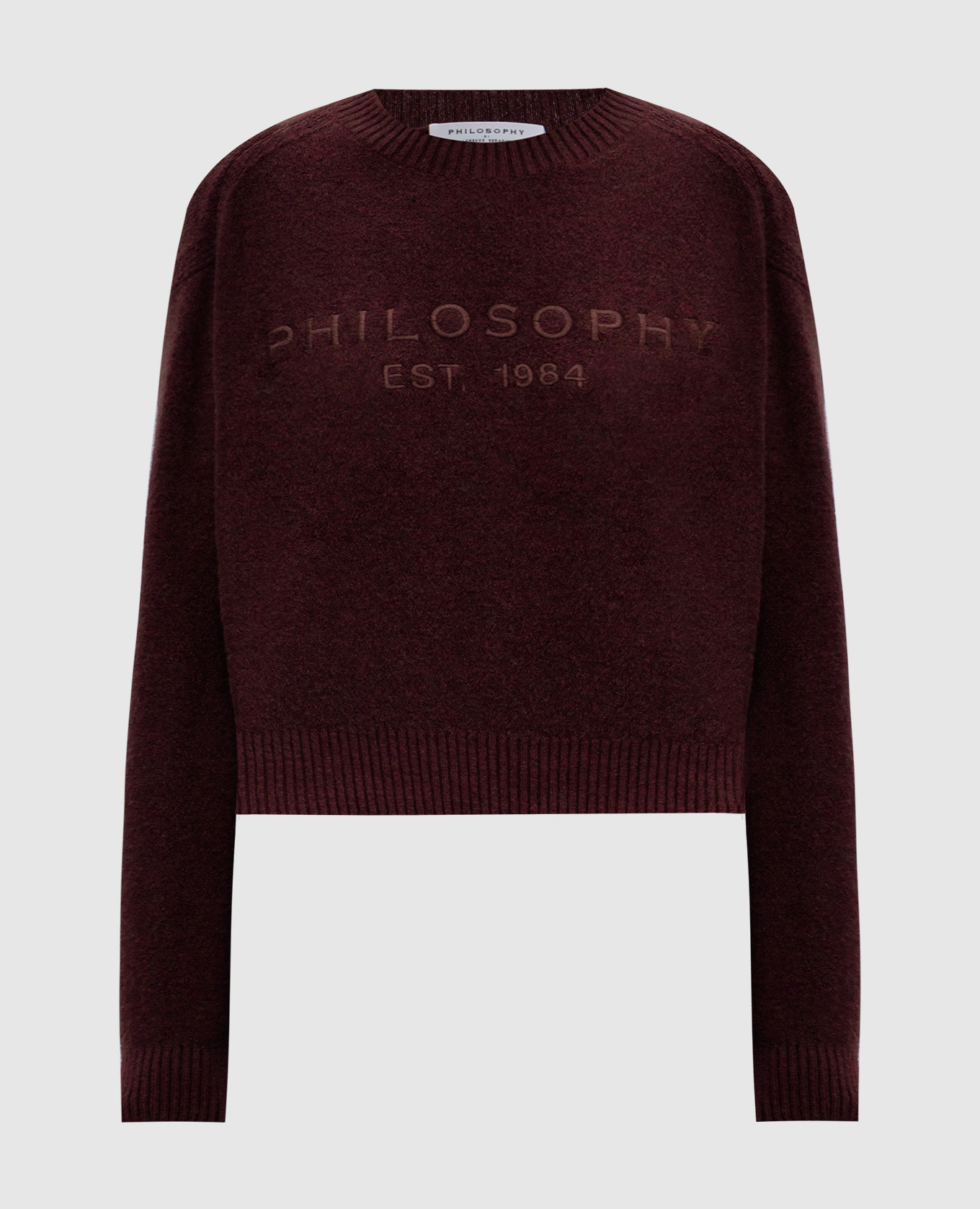 

Burgundy wool jumper with logo embroidery Philosophy di Lorenzo Serafini
