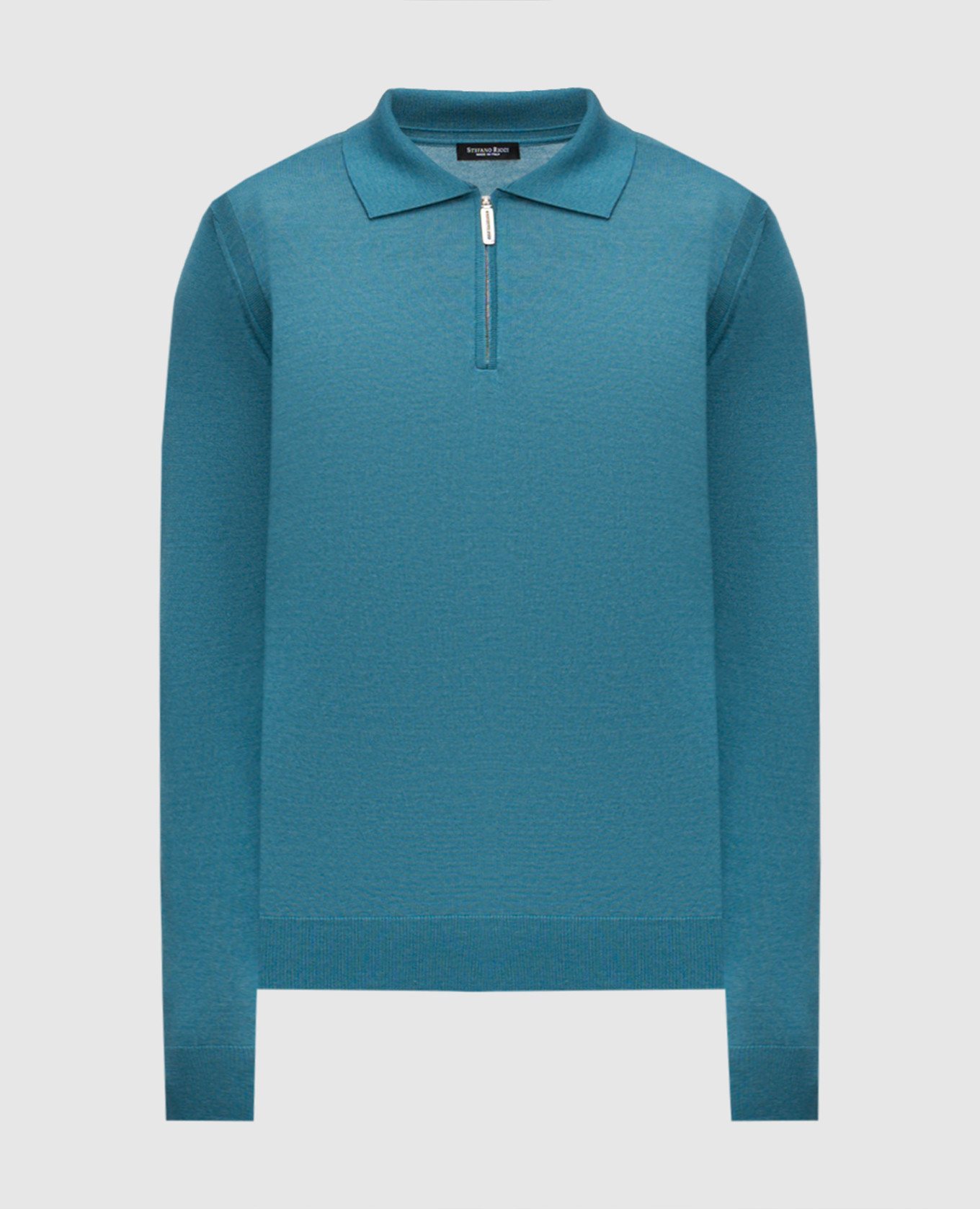 

Blue silk and cashmere polo shirt Stefano Ricci, Light blue