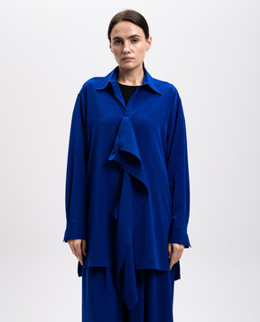 Y`S Yamamoto Blue blouse of asymmetrical cut YTB01500