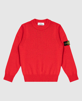 Stone Island Children's red sweater with wool and cashmere K2S165100002S00M1