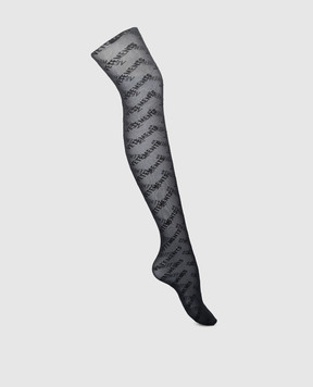 Vetements Black tights in a logo pattern collaboration with Wolford WE64MD400B