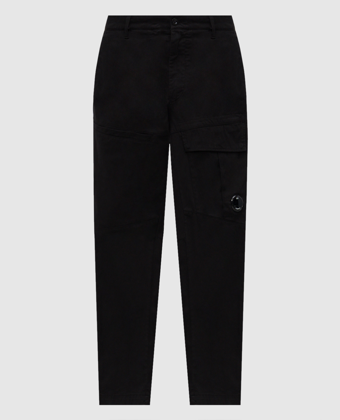 Black cargo pants with logo patch C.P. Company