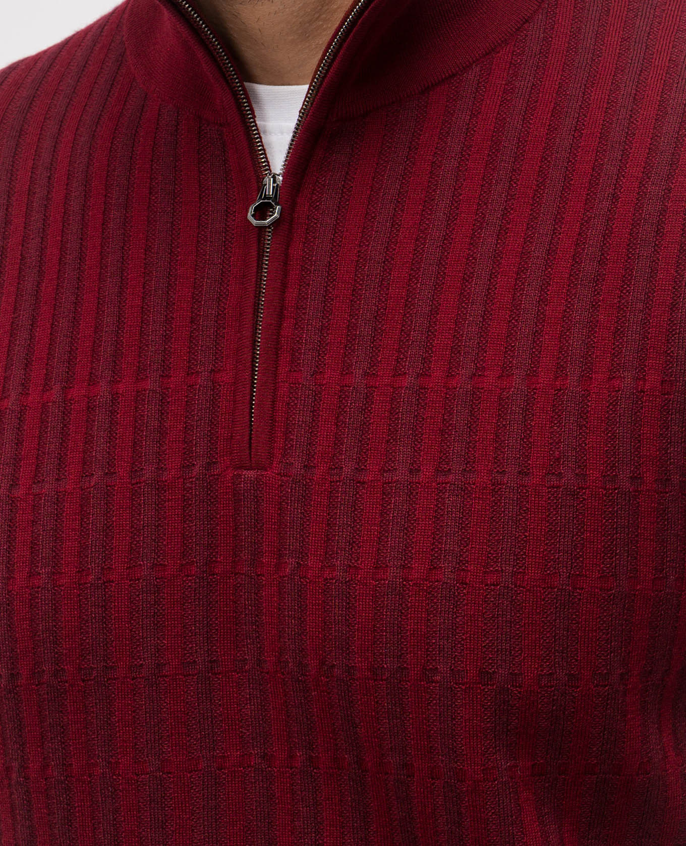 

Burgundy wool, cashmere and silk polo Stefano Ricci