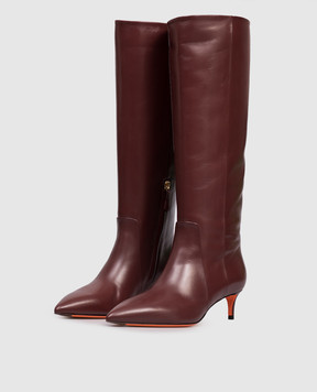 Santoni Burgundy leather boots WSLQ71756HI2NHPE