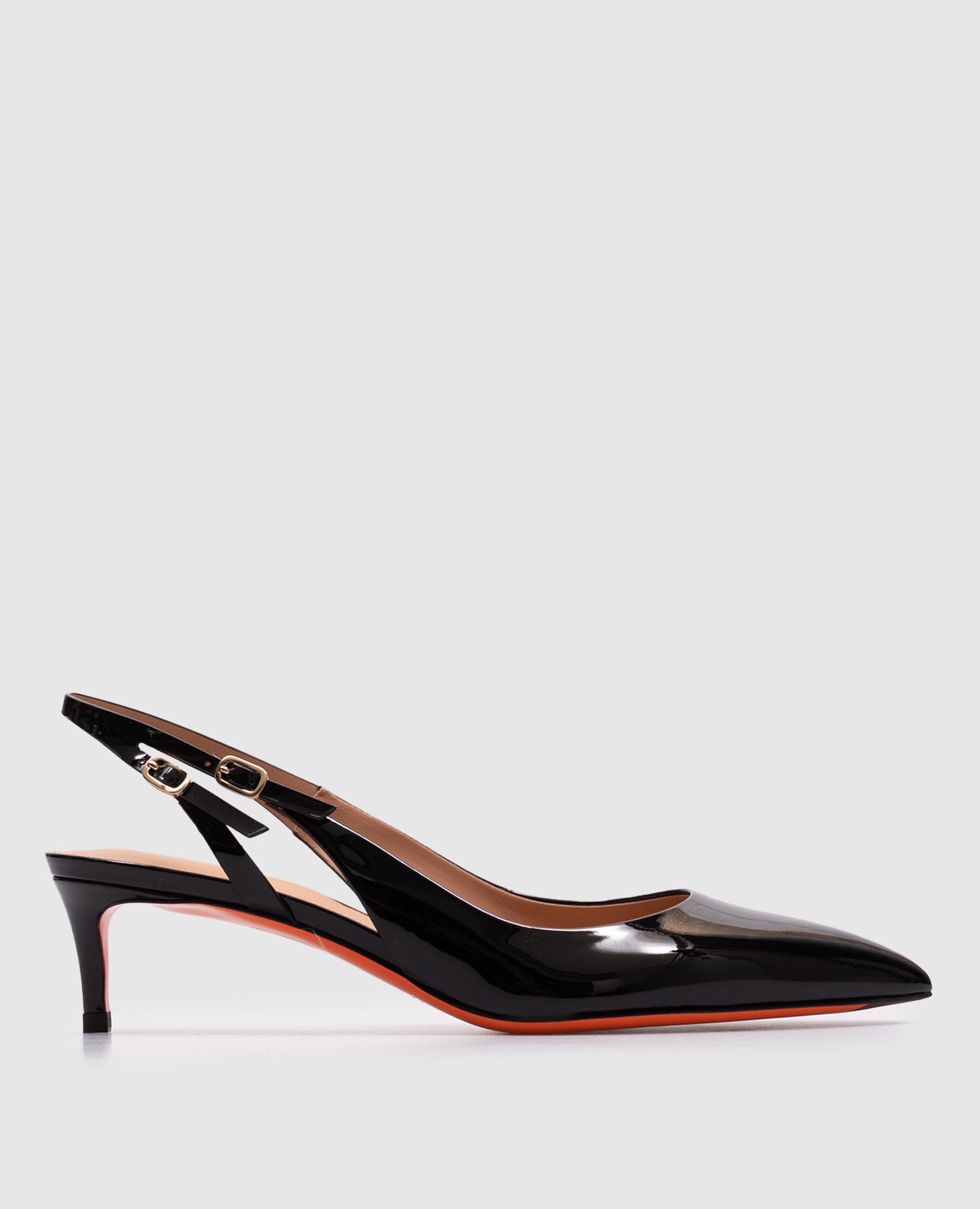 

Black patent leather slingbacks Santoni