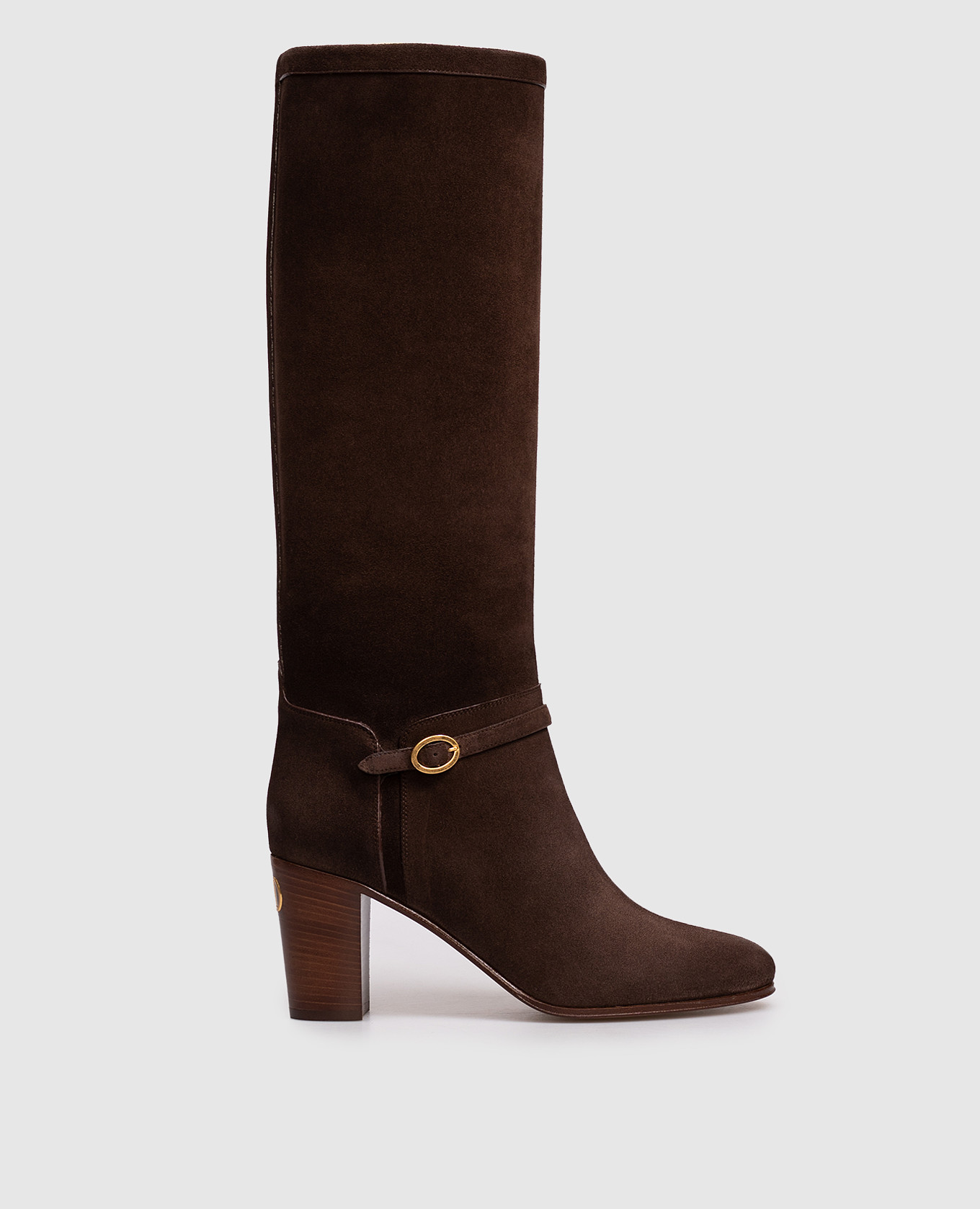 Brown suede Pattie Crust boots with emblem Valentino