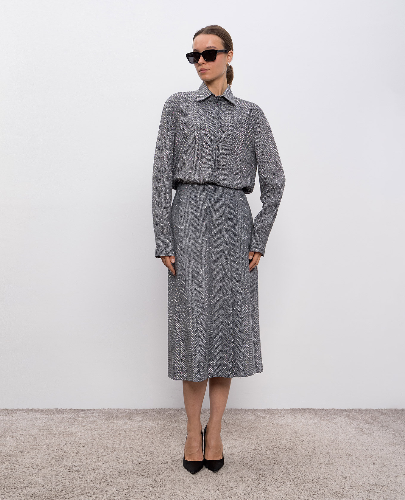 Gray skirt with crystal pattern Ermanno Scervino 2