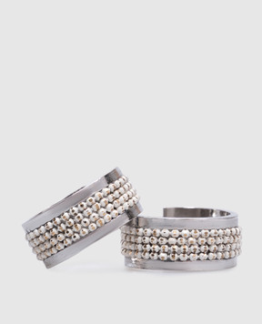 Peserico Silver earrings with a monil chain S35458C0CC484