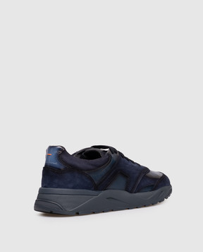 Santoni Blue suede sneakers with a degraded effect MBIM22112NOTTKOH