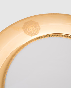 Stefano Ricci Golden porcelain dinner plate with logo OPP003SHINY2