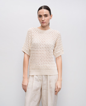 Peserico Beige openwork top S99783F0709110