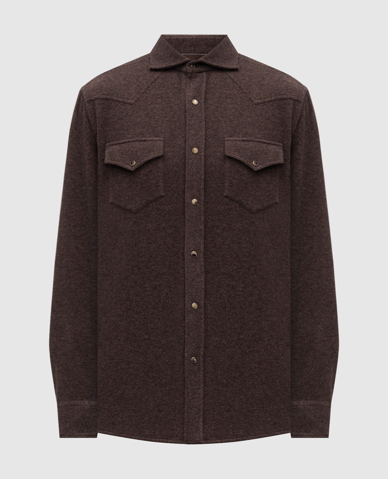 Brown cashmere shirt Brunello Cucinelli