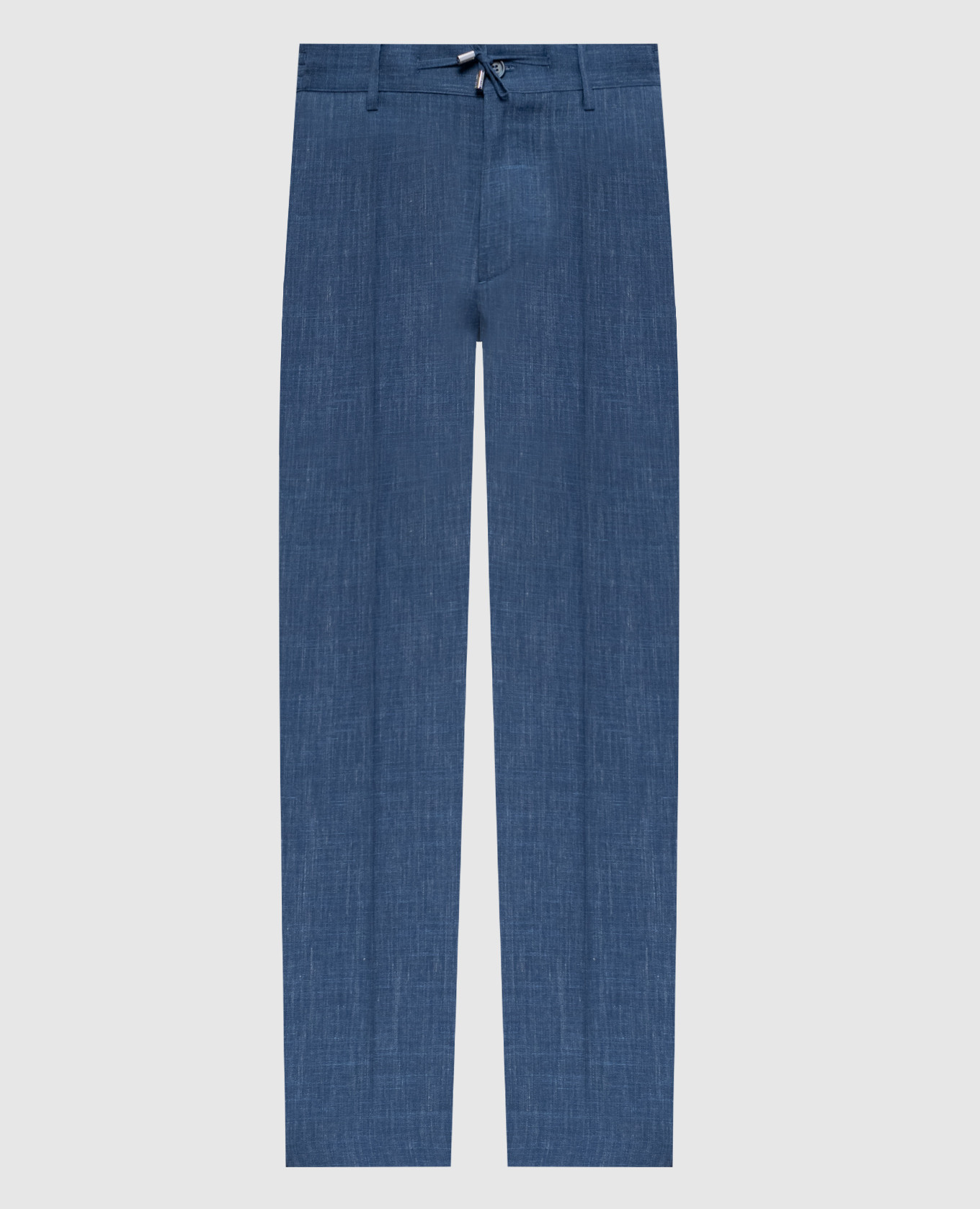 

Blue wool, silk and linen trousers with logo Stefano Ricci