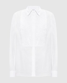 Peserico White blouse with silk E0613500Q7F8372