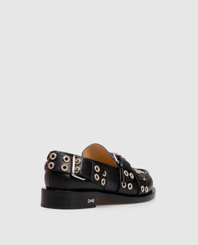 Mach&Mach Black leather loafers with straps S097630VCL