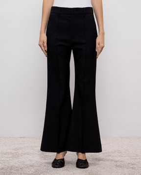 Rokh Black flared pants with wool R1CA106