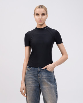 Alexander Wang Black T-shirt with reflective logo print 4CC1251533