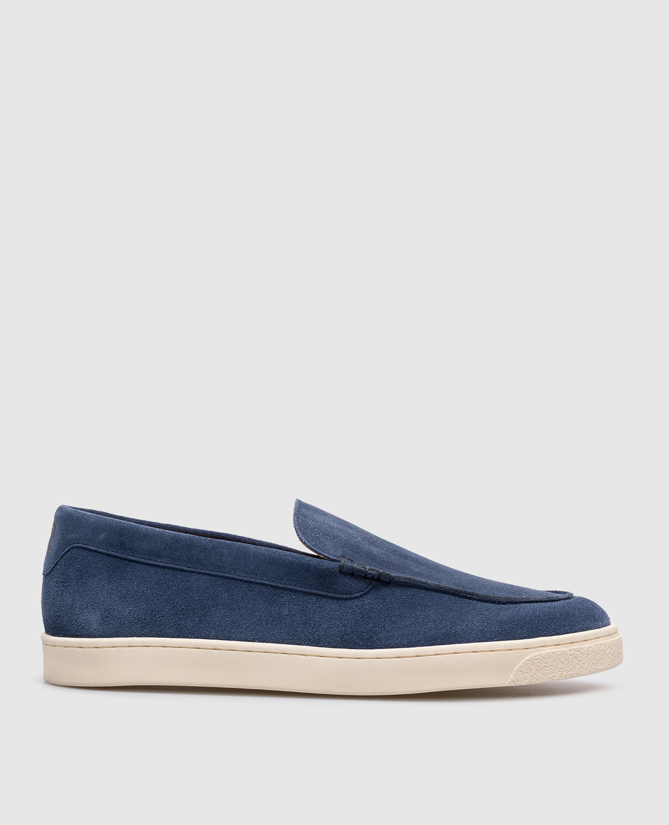 

Blue suede slip-ons with logo Brunello Cucinelli