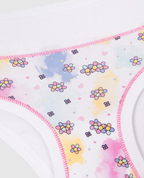 RiminiVeste Emy Bimba children's white panties with a floral print B2825