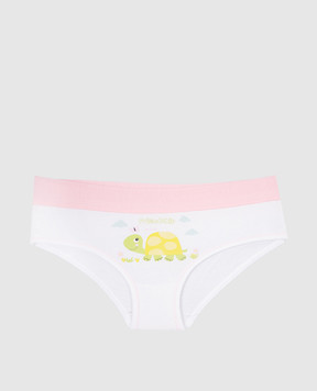 RiminiVeste Jadea baby white panties with turtle print and Friendship lettering 456