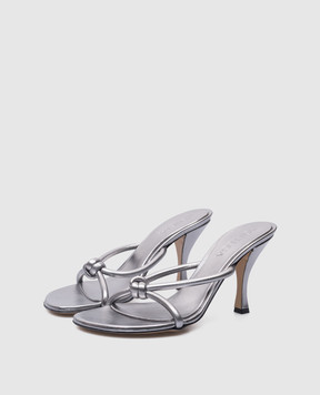 Bottega Veneta Silver leather mules 775418V3P70