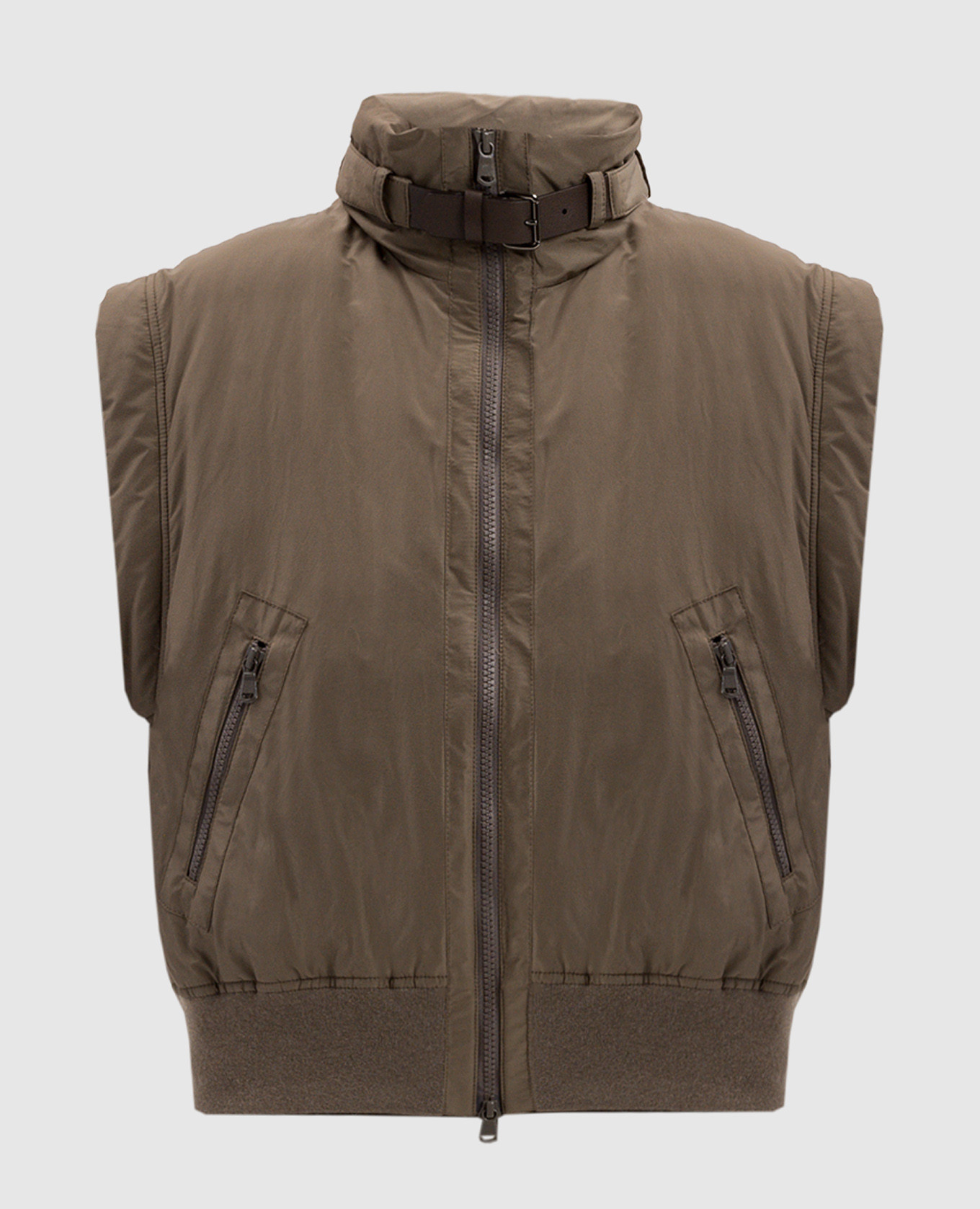 

Brown down vest with ecolatun monil chain Brunello Cucinelli