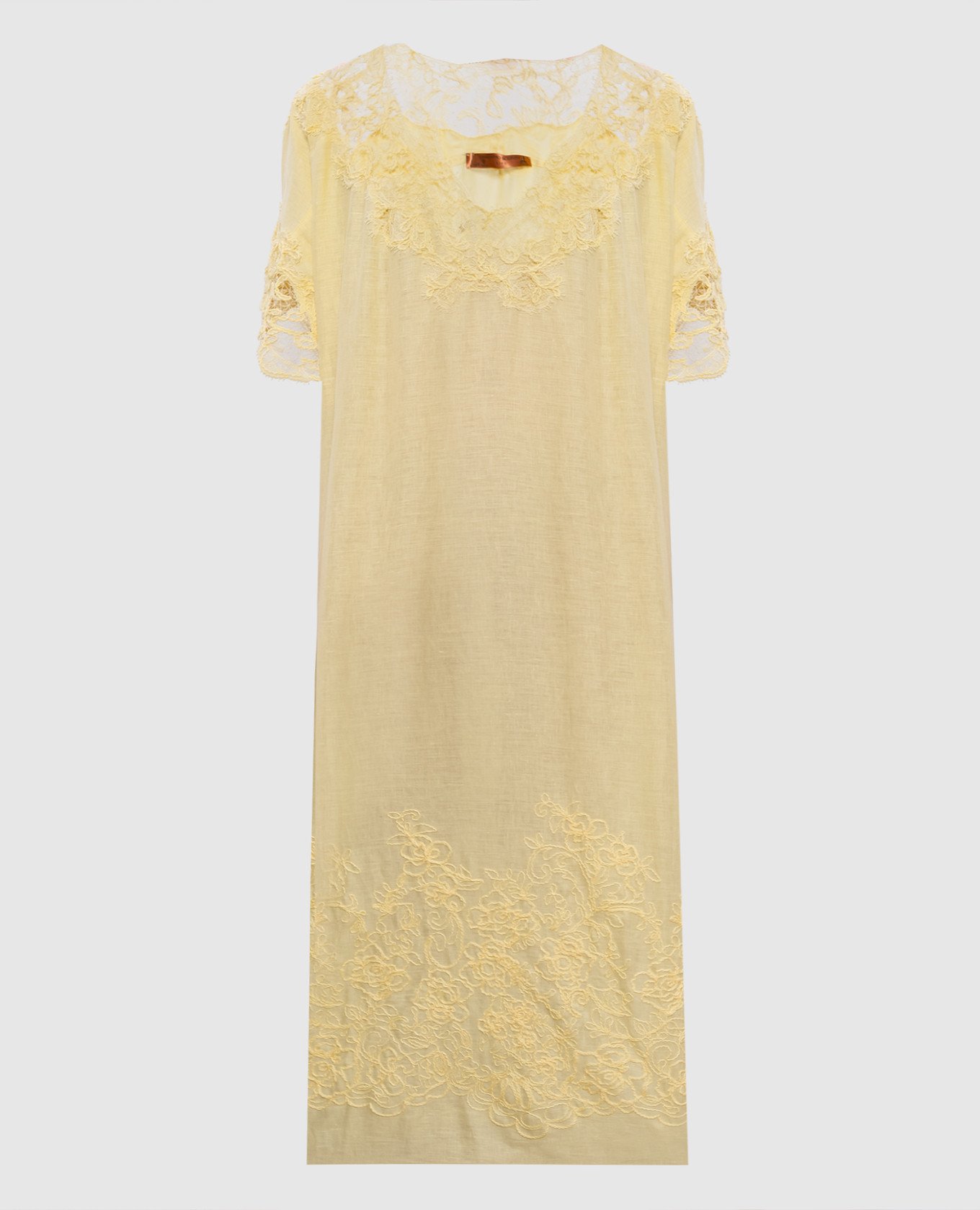 

Yellow linen dress with lace Ermanno Scervino