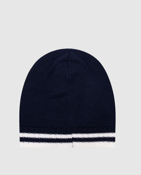 Dolce&Gabbana Children's blue cap made of wool with logo embroidery LBKHA7JCVW0