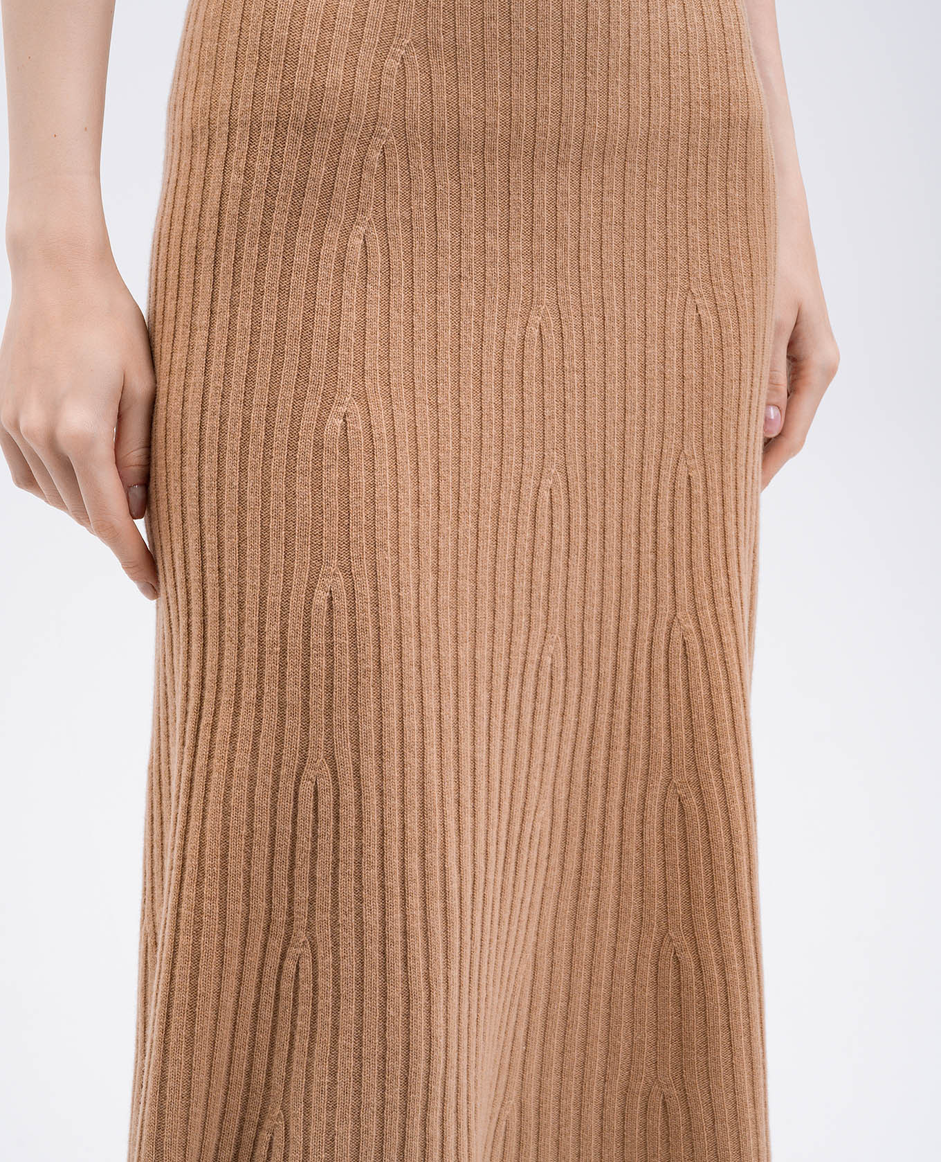 Brown wool and cashmere midi skirt Twinset 5