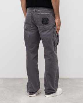 Balmain Grey cargo jeans with logo FH1ML136DF77