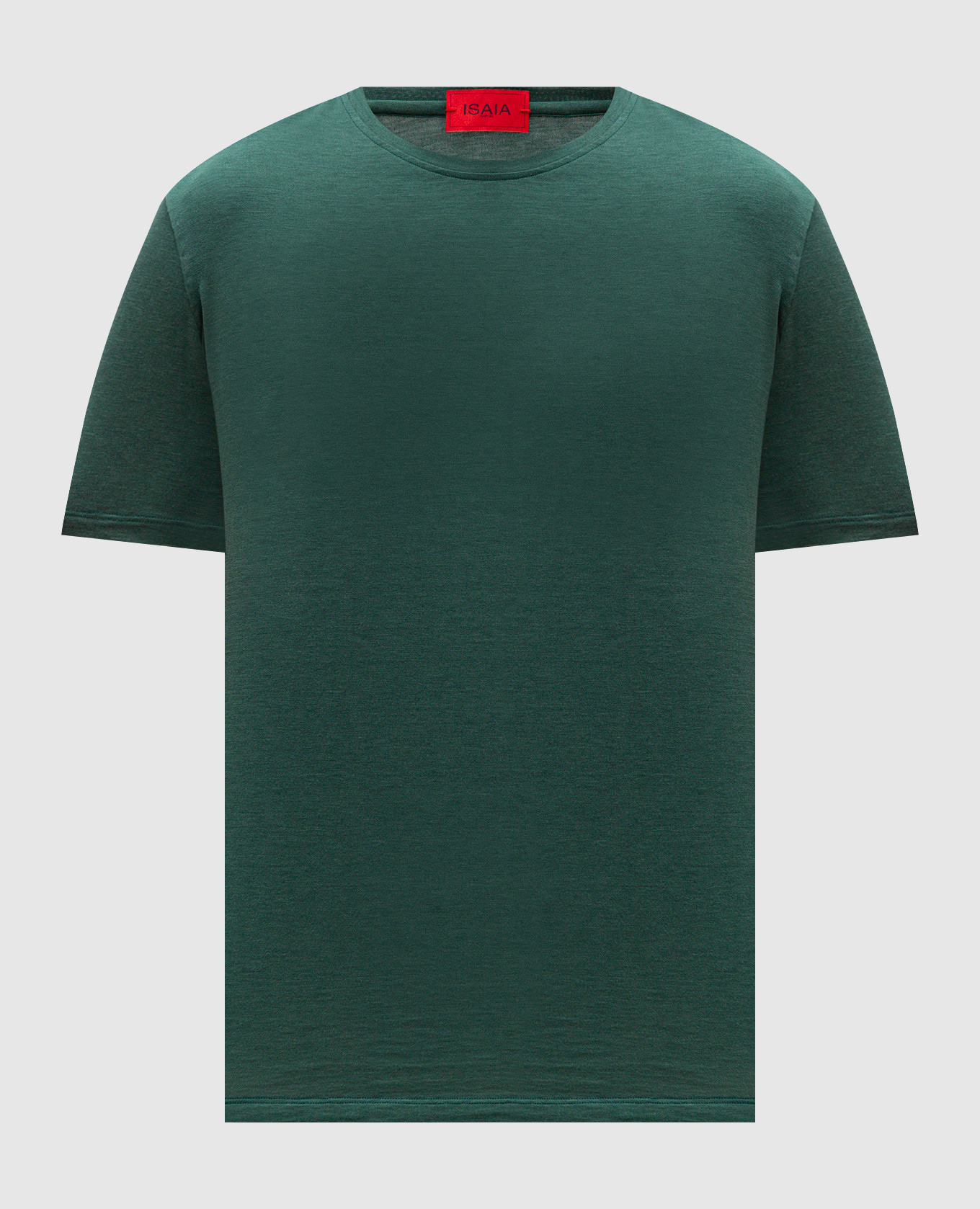 

Green silk T-shirt with embroidered emblem ISAIA