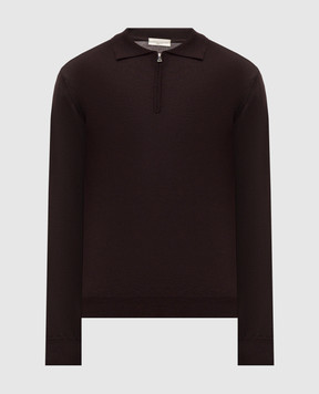Cashmere&Whiskey Brown merino wool polo shirt 94394Z